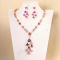 Purple Red Evening Chain Luxury Party Necklace Multi Color Earrings Manufacturing Women Jewelry Set