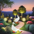 Momovalley Outdoor Christmas Decorations Waterproof Led Giant Duck Fiberglass Sculpture Animals with Light Christmas Decorations
