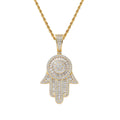CN194  Men Brass Setting CZ  Pendant Iced Out Cubic Zircon Necklace Hip Hop Gift Jewelry Bling Bling