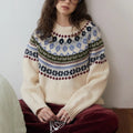 2025 A/W Nordic Fair Isle Wool Crewneck Sweater Casual Versatile Comfortable Women's Style