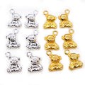 15pcs 15x11mm Antique Silver Color Plated Gold Plated Cute Bear Doll Handmade Charms Pendant DIY for Bracelet Necklace