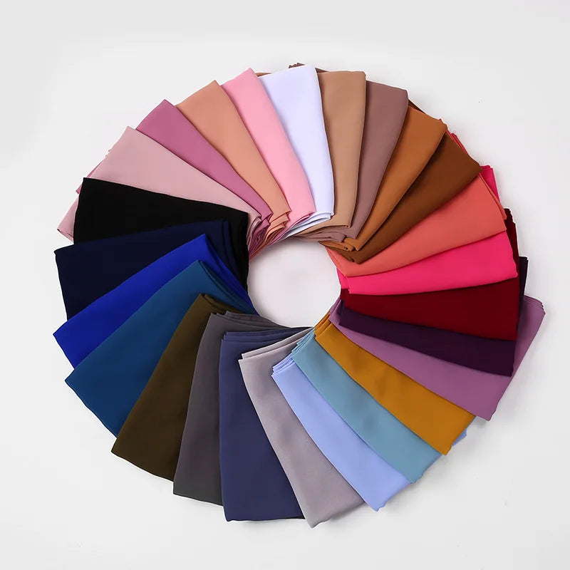 2025 New Popular Design Muslim Hijab Lightweight Breathable Long Chiffon Maxi Shawl High Quality Stretchy