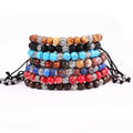 Classic Design Handmade 6mm Natural Stone Tai Silver Beads Vintage Macrame Bracelet JBS8757