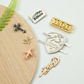 Custom Gold Name Plate Metal Bag Tag U Leg Pin Clip Engraved Logo Rectangle Hat Rivet Metal Logo