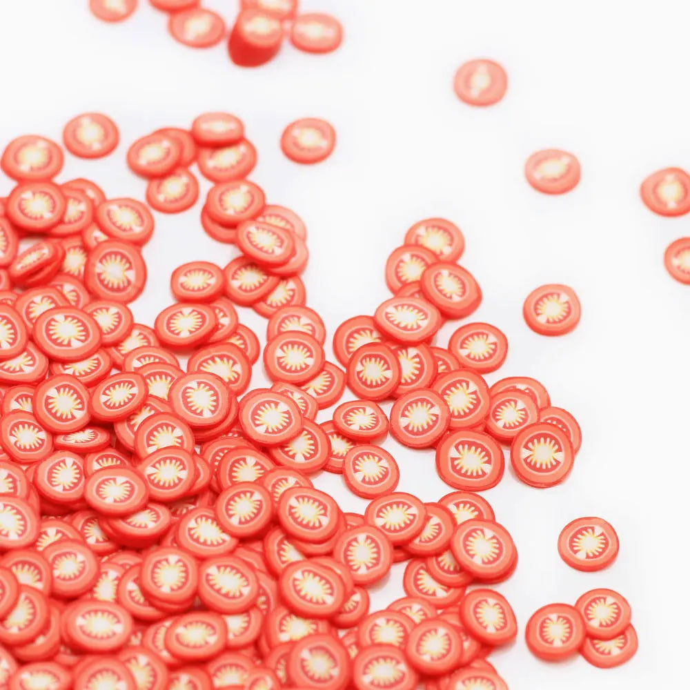 500g DIY Nail Art Polymer Clay Sprinkles Mix Color Happy Face Cloud Tomato Fruit Slices Handmade Accessories for Love Theme