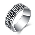 Vintage Sanskrit Buddhist Mantra Ring Black Hammered Engraved With Enamel Stainless Steel Men Rings for Husband Gifts