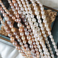 Wholesale 5A Grade Natural Freshwater Pearl Necklace 4-9mm Rice Bead Chain Semi-Finished White Jewelry Accessories Parts