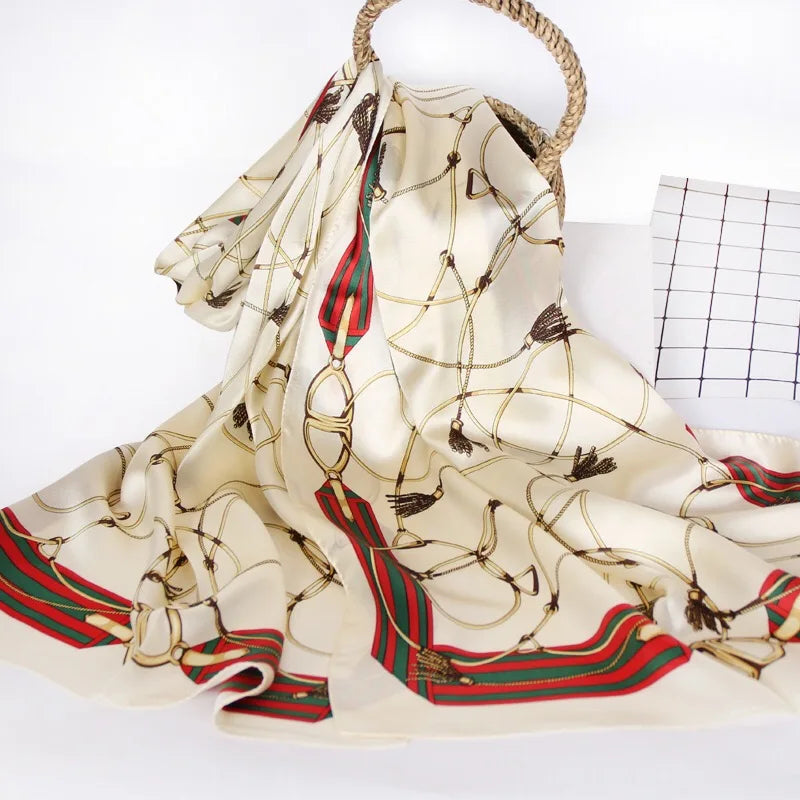 Wholesale Silk Scarf 100% Pure Luxury Designer Fashion Printing Long Scarf Foulard En Soie for Women