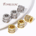 18K Gold Plated Zircon Crystal Spacer Beads Round DIY Jewelry Making Supplies-Separator Beads Accessories for Bracelets