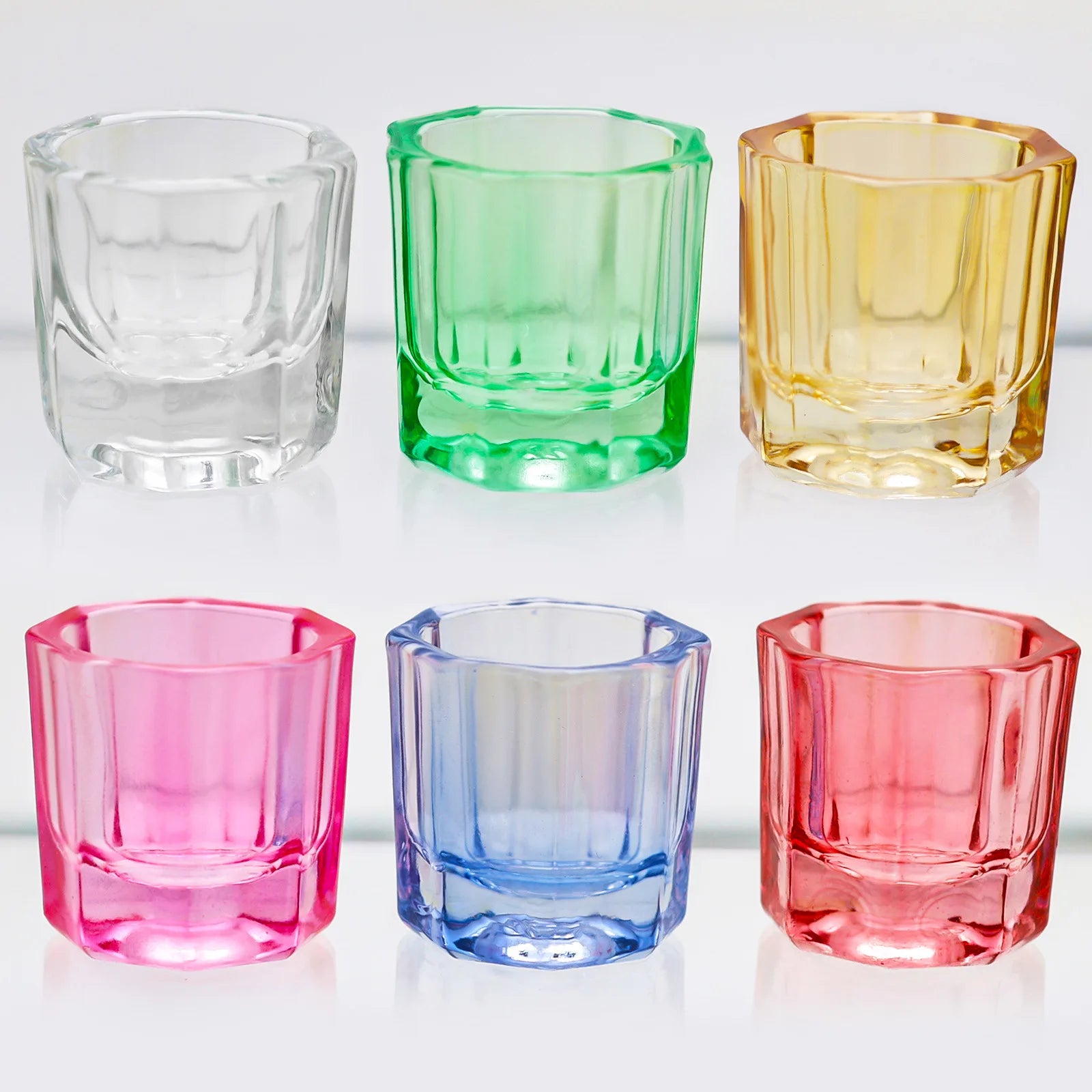 6 Colors Nail Crystal Cup Nail Art Tools Acrylic Powder Liquid Glass Dappen Dish Crystal Nail Cup
