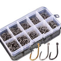 100Pcs Fly Fishing Hooks Box High Carbon Steel Barbed Jig Hook Barbed Carp Bass Saltwater Sea Fishing Hooks Jig Head MegaBDM