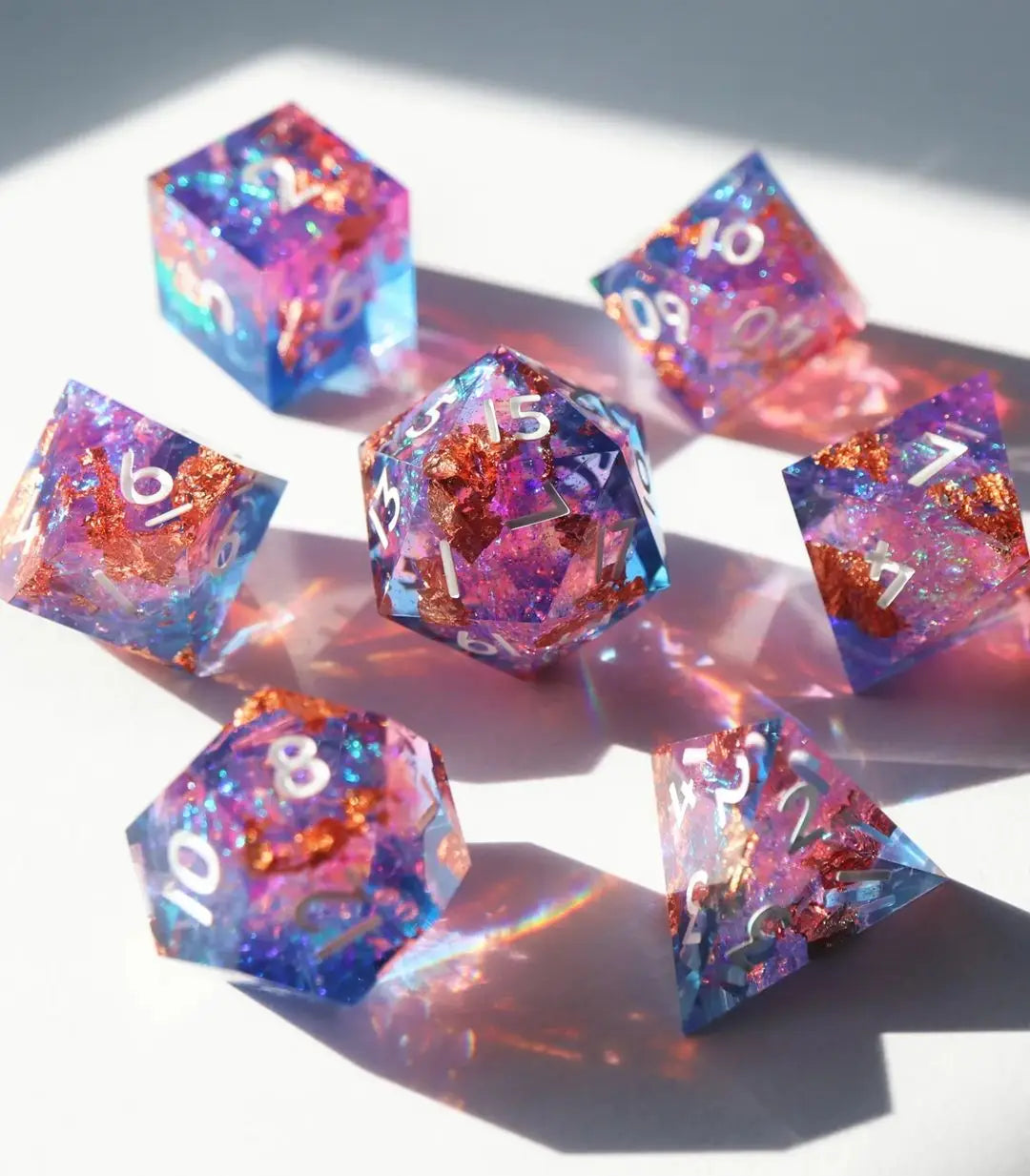 Low Tooling Cost Polyhedral D6 Double Mixed Color Dice Resin Dnd Dice Set