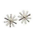 Hot New 925 Sterling Silver Flower Earrings for Women Gold Plated Trendy Fashion Statement Jewelry for Weddings and Gifts
