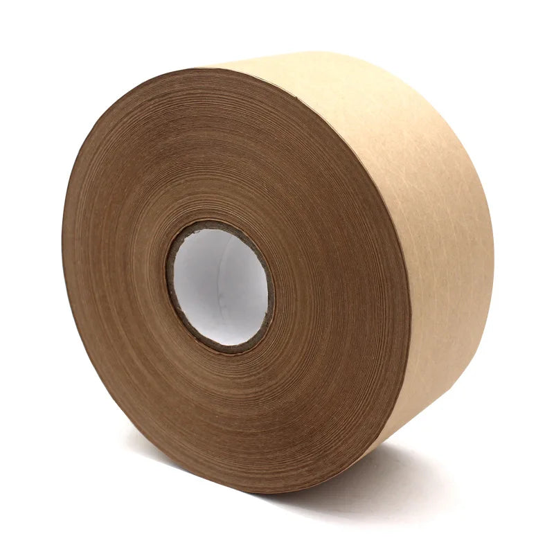 Water Activated Rubber Adhesive Kraft Paper Tape Waterproof Environmentally Friendly Customized Size for Carton Sealing