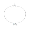 Ladies Custom Mermaid Tail White Gold Anklet Fashion Jewelry 925 Sterling Silver Cute Animal Zircon S925 Chic Women's Accessory