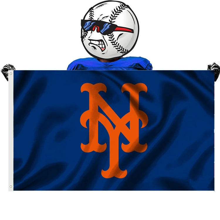 Hot Selling 3X5FT Mlbs 100D Polyester Banners Baseball Team New York Mets Flags for Fans