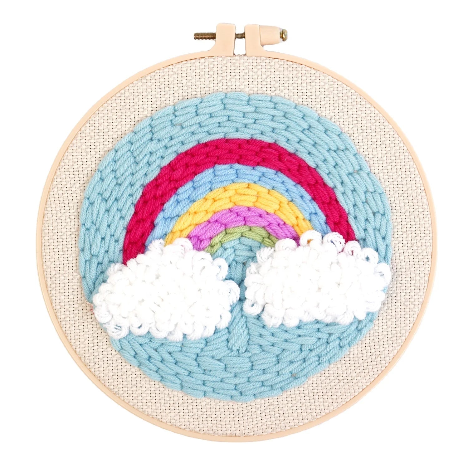 2026 Manufacturer Rainbow Customized Pattern Embroidery Set DIY Needlecrafts Cross-Stitching & Needlework Punch Needle Kit