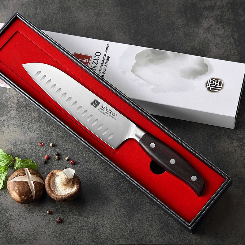 Ultra-Sharp Professional Chef 7 Inch Santoku Knife German Stainless Steel