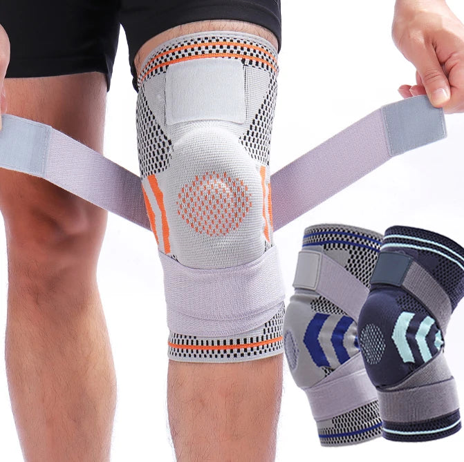 Wholesale Adjustable Gel Strap Support Stabilizer Breathable Compression Sport Basketball Motorcycle Knee Brace for Protection