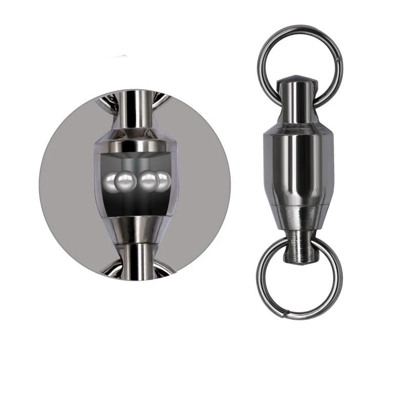 Double Circle Ball Bearing Swivel with Split Ring Carp Fishing Tackle Accessories
