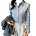 Women's 2026 Spring Twill Woven Office Lady Long-Sleeved Shirt Breathable Eco-Friendly Turn-down Collar Autumn New Hong Kong