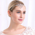 Multi-Layer Elastic Rhinestone Hair Chain Crystal Water Drop Bridal Forehead Jewelry