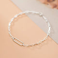 Fine Bracelets Women Luxury Paper Clip Link Chain 925 Sterling Silver Bracelet