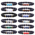 Wholesale Custom Fashion Healing Crystal Gemstone Reiki Stone Three Gemstone Bead Bracelets for Men Women