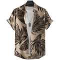 Men's Summer Hawaiian Floral Shirt Breathable Sweat-Absorbent Single-Breasted Printed Anti-Wrinkle Anti-Pilling Anti-Shrink