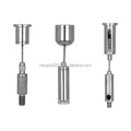 Factory Ceiling Mounted Lighting Suspension System Cable Gripper Tensioner with M4/M5 Screw Brass White/Silver Heng Da Brand
