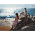 Sister Seascape DIY 5D Diamond Painting by Number Kit Fashion Wall Art Canvas Paint Diamond Painting Embroidery Kit
