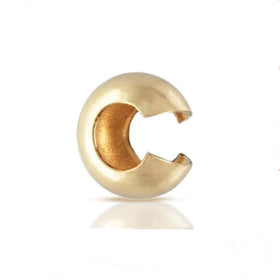 Real 14K Gold Filled C-Shaped Positoning GF Clamp Crimp Cover Open Beads 1/20 Gold Spacer Beads DIY Jewelry Findings