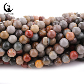 Zhe Ying 6/8/10mm Landscape jasper Beads From USA Natural Stone Healing Crystal Picture jasper Beads