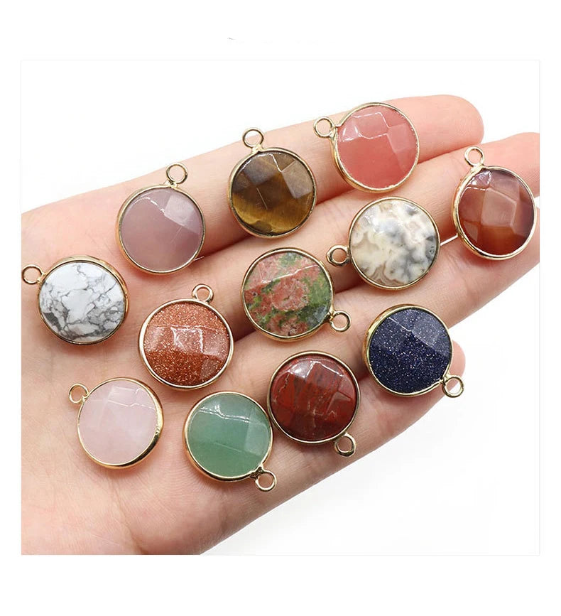 Wholesale Natural Stone Healing Crystals Faceted Gemstone Hand Carved Cut Pendants Charms Necklace DIY Jewelry for Men Women