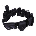 Tactical Waist Belt With 10 Components Pouches Bags Holster Gear Black Modular Equipment System Set Security