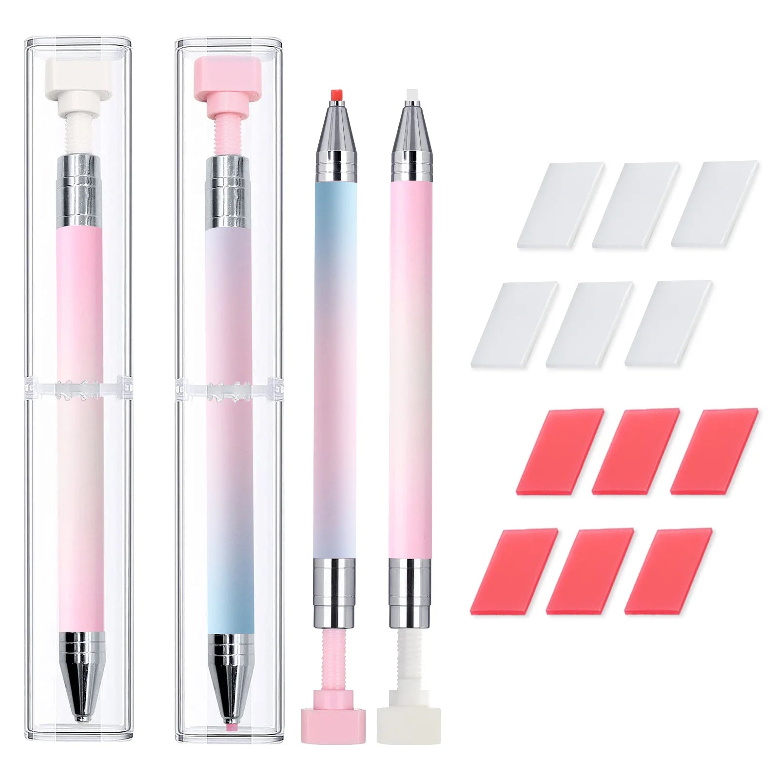 Nail Rhinestone Sequins Pick up Dotting Pen Replacement Wax Wick Sticky Crayons