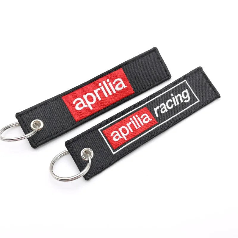Custom Airplane Logo Jet Key Tag Embroidered Keychain Fabric Keyring with Text for Carabiners & Promotions