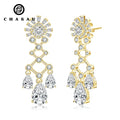 14K Gold Filled Stud Earrings Cushion Cut Moissanite Diamond Wholesale Bulk Vintage Royal Tassel Geometric Moissanite Earrings