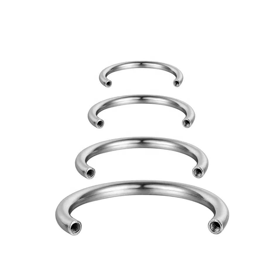 ASTM F136 Implant Grade Titanium Internally Threaded Horseshoe Barbell Shaft
