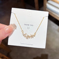 New Petal Zircon Necklace Women's Versatile Stainless Steel Color Preservation Simple and Exquisite Clavicle Chain Pendant