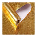 Gold Embossed Aluminum Foil Wallpaper Oil-Resistant Heat-Resistant Wall Sticker for Countertop Drawer Shelf Liner Waterproof