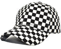 Plaid Print Adjustable Baseball Cap Soft Cotton Checked Gingham Print Outdoor Hat Cap for Men Women