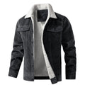 2022 Winter Men's Custom Sherpa Lining Corduroy Car Jacket Comfortable Stand Collar Trucker Jacket with Coating Wholesale