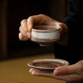 Wholesale Retro Ceramic Tea Cup Saucer Set Creative Drawing Glaze Eco-Friendly Porcelain Mugs for Coffee or Tea Gifts Idea
