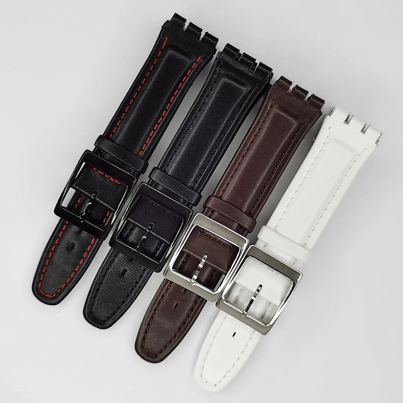 PD212 17mm 19mm Luxury Smooth Adjustable Soft Leather Watch Band Strap