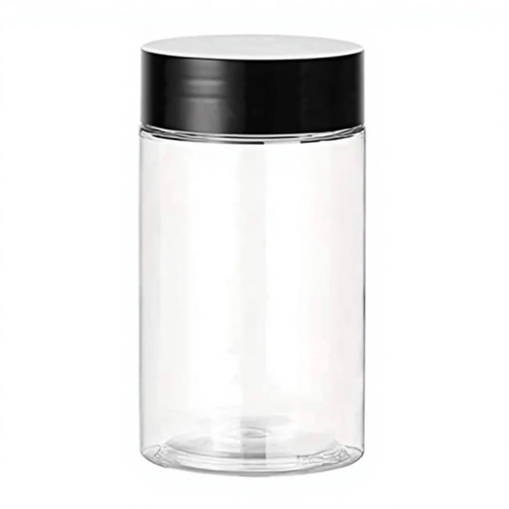 PET Plastic Wide Mouth Jars Flip Top Cap UV Printed Food Storage Canned Food 8oz 16oz 32oz Refillable Clear Containers Candy Tea