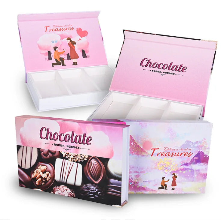 Manufacturers Custom Magnetic Cardboard Flip Food Candy Birthday Gift Box Chocolate box