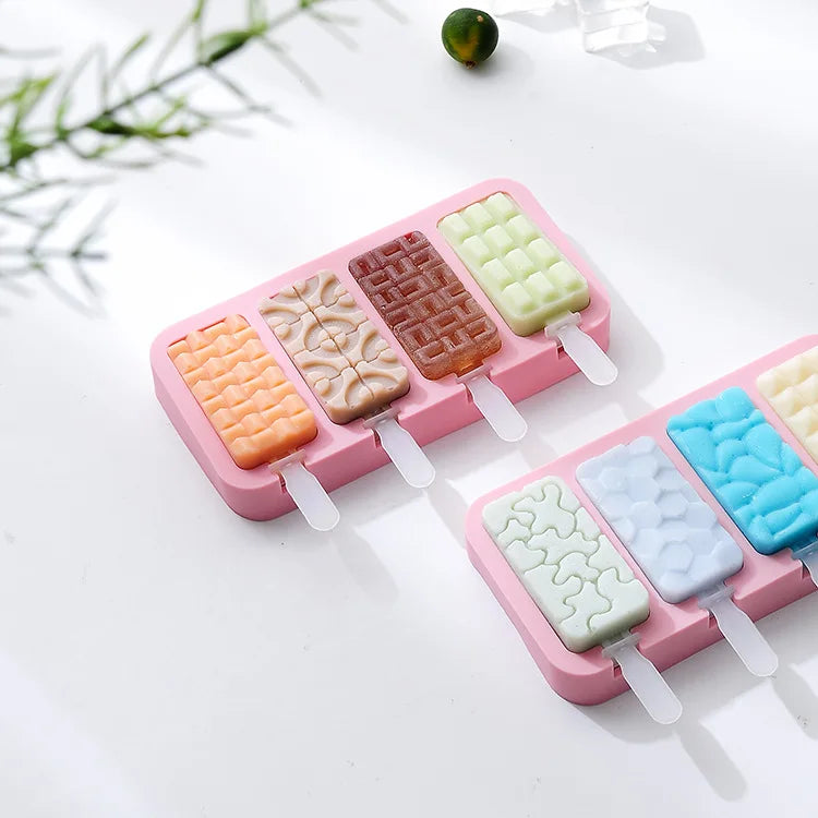 Cute Eco-Friendly Silicone Ice Cream Maker Mold with Lid for Kids-Novelty Popsicle & Ice Pop Mould