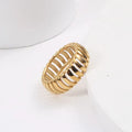 2026 Stainless Steel Braided Hollow Shape Women Stacking Ring
