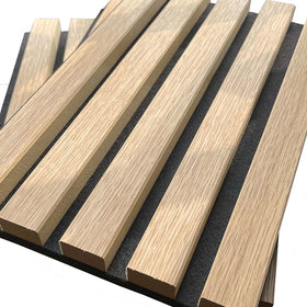 Oak Color Acoustic Wall Panel Indoor Slatted Decorative Cladding for Interior